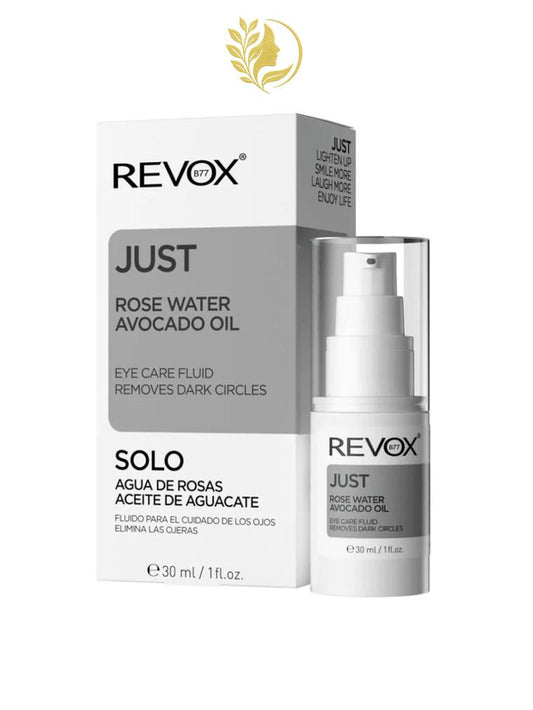 REVOX JUST FLUIDE CONTOUR DES YEUX À L’HUILE D’AVOCAT & À L’EAU DE ROSE – 30ML