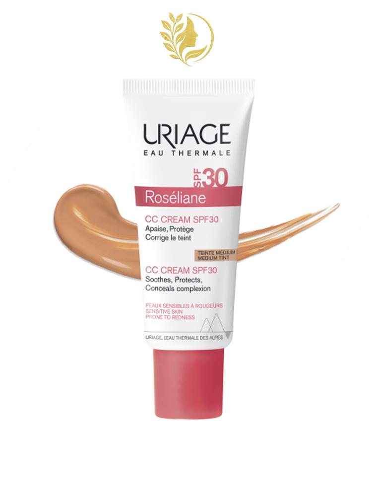 URIAGE ROSÉLIANE - SOIN TEINTÉ CC CRÈME MÉDIUM ANTI-ROUGEURS SPF30  APAISE, PROTÈGE, CORRIGE LE TEINT - 40 ML -
