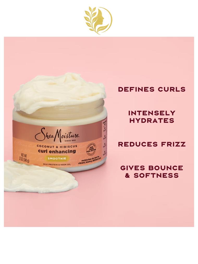 SHEAMOISTURE *3* SMOOTHIE FORTIFIANT BOUCLES À LA NOIX DE COCO ET À L'HIBISCUS - 340 GR -
