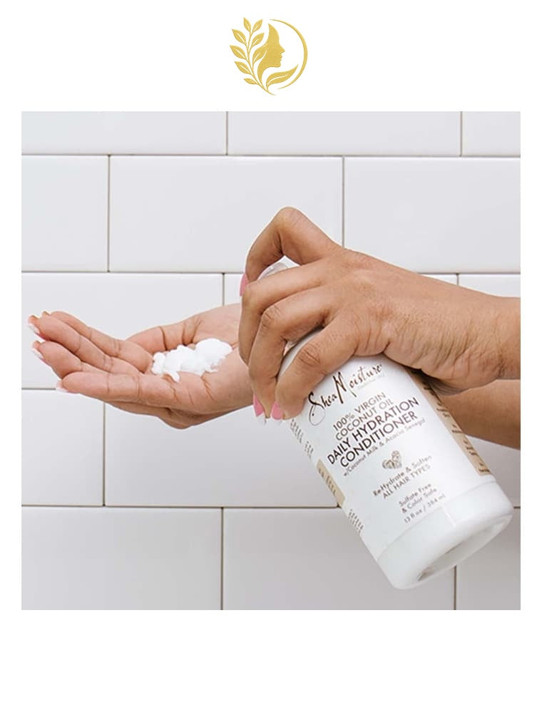 SHEAMOISTURE 2 100 % HUILE DE NOIX DE COCO VIERGE APRÈS-SHAMPOOING HYDRATANT QUOTIDIEN -384 ML-