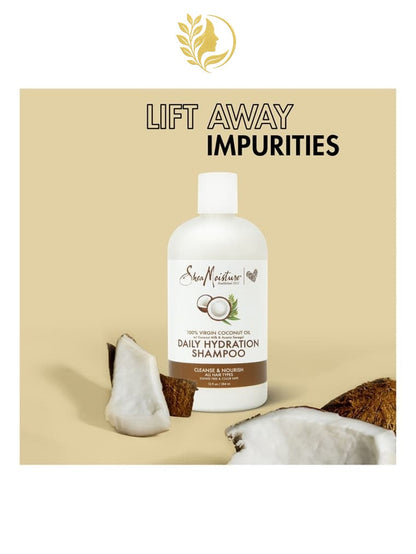 SHEAMOISTURE 2 100 % HUILE DE NOIX DE COCO VIERGE SHAMPOOING HYDRATANT QUOTIDIEN -384 ML-