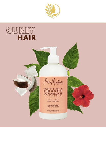 SHEAMOISTURE 3 CONDITIONNER BOUCLES ET BRILLANCE À LA NOIX DE COCO ET À L'HIBISCUS -384 ML-