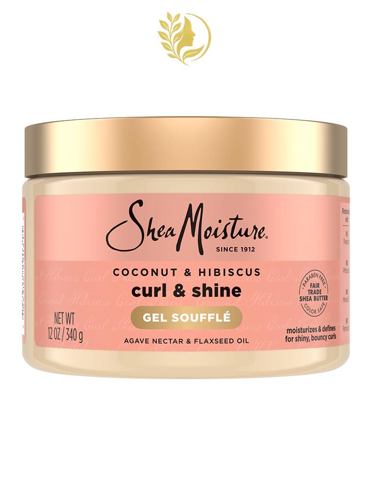 SHEAMOISTURE *3* CURLING GEL SOUFFLÉ BOUCLES ET BRILLANCE À LA NOIX DE COCO ET À L'HIBISCUS - 340 GR -
