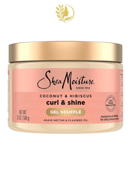 SHEAMOISTURE *3* CURLING GEL SOUFFLÉ BOUCLES ET BRILLANCE À LA NOIX DE COCO ET À L'HIBISCUS - 340 GR -