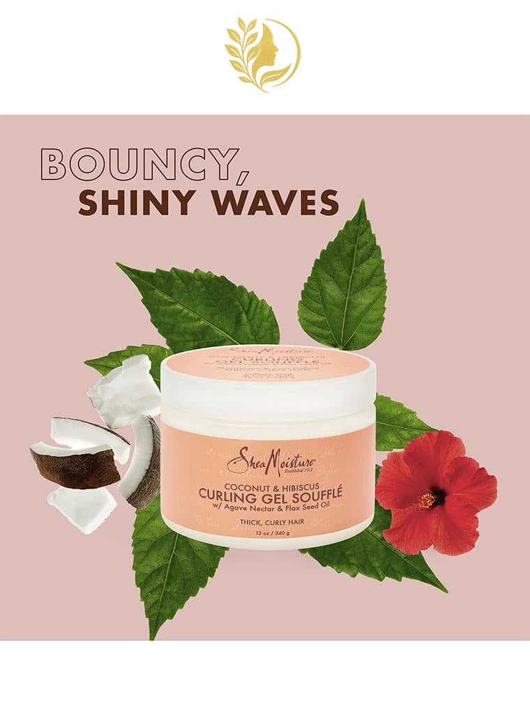 SHEAMOISTURE 3 CURLING GEL SOUFFLÉ BOUCLES ET BRILLANCE À LA NOIX DE COCO ET À L'HIBISCUS -340G-
