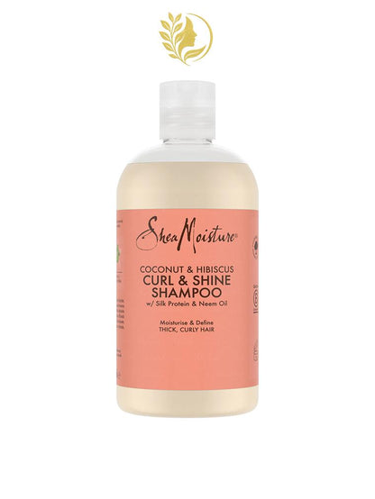SHEAMOISTURE *3* SHAMPOOING BOUCLES ET BRILLANCE À LA NOIX DE COCO ET À L'HIBISCUS - 384 ML -