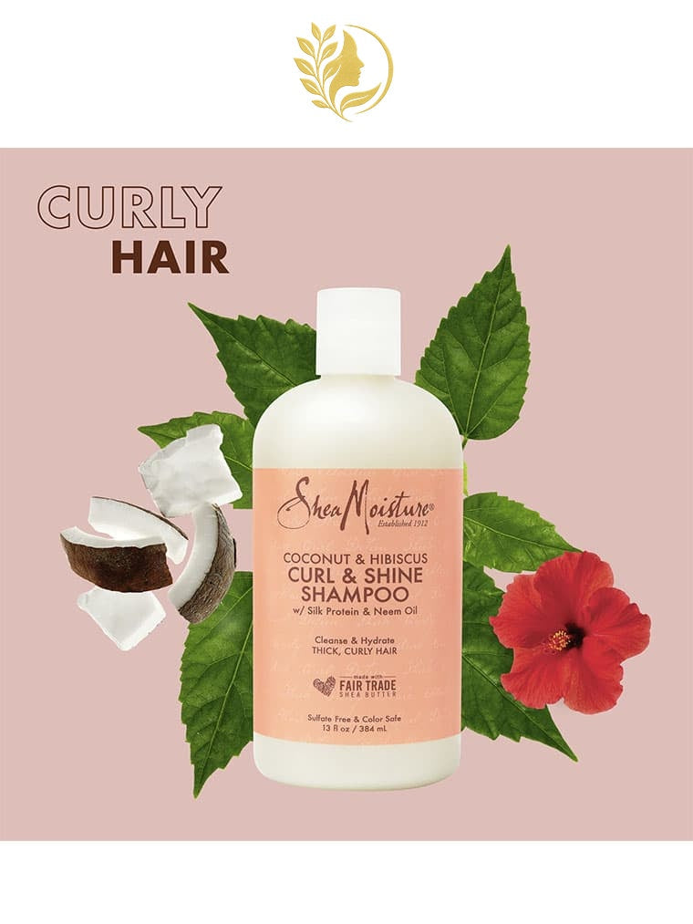 SHEAMOISTURE 3 SHAMPOOING BOUCLES ET BRILLANCE À LA NOIX DE COCO ET À L'HIBISCUS -384 ML-