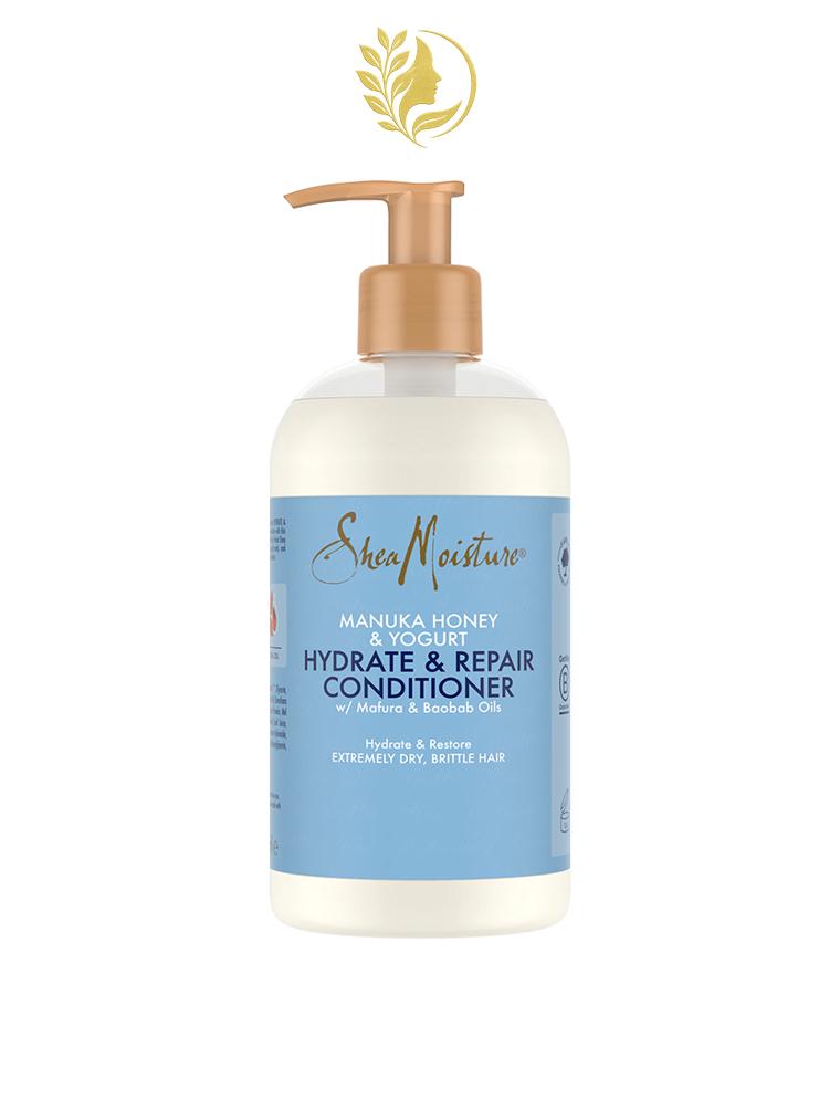 SHEAMOISTURE *4* APRÈS-SHAMPOOING HYDRATANT ET RÉPARATEUR MIEL DE MANUKA ET YAOURT - 384 ML -