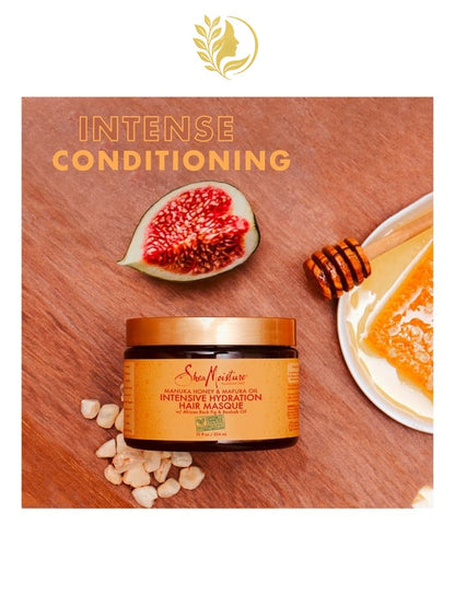 SHEAMOISTURE 5 MASQUE CAPILLAIRE HYDRATANT  MIEL DE MANUKA ET HUILE DE MAFURA CONTRÔLE DES FRISOTTIS POUR CHEVEUX SECS - 340G -