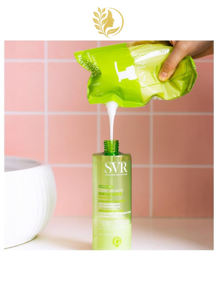 SVR SEBIACLEAR CRÈME LAVANTE HYDRATANTE APAISANTE ANTI-DESSÈCHEMENT ANTI-IMPERFECTIONS - 200 & 400 ML -
