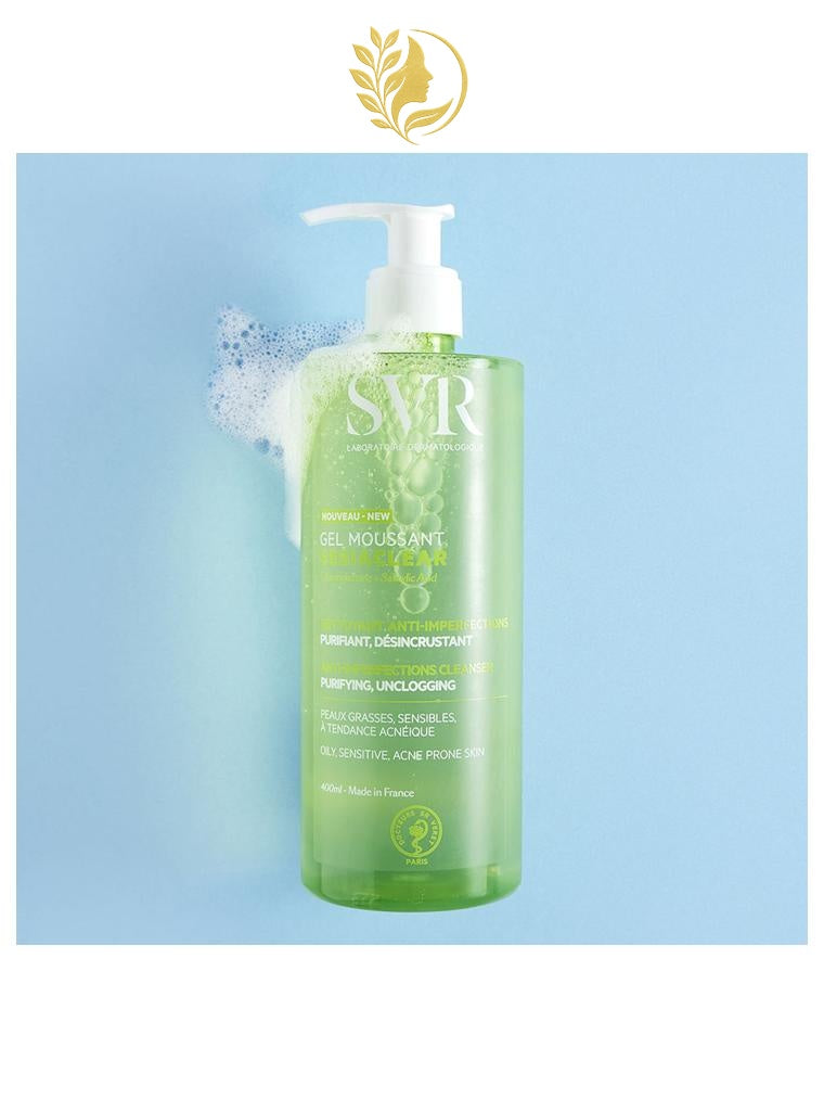 SVR SEBIACLEAR GEL MOUSSANT NETTOYANT SANS SAVON PURIFIANT ET DÉSINCRUSTANT - 200 & 400 ML -