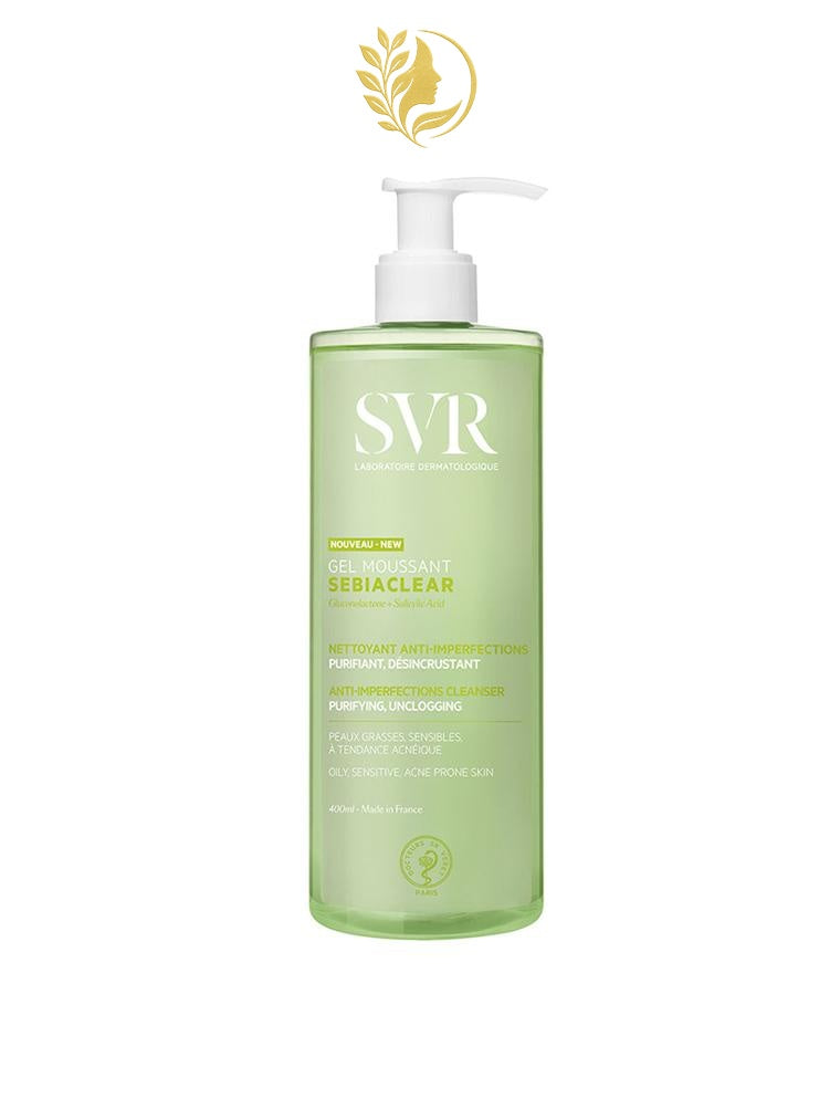 SVR SEBIACLEAR GEL MOUSSANT NETTOYANT SANS SAVON PURIFIANT ET DÉSINCRUSTANT - 200 & 400 ML -