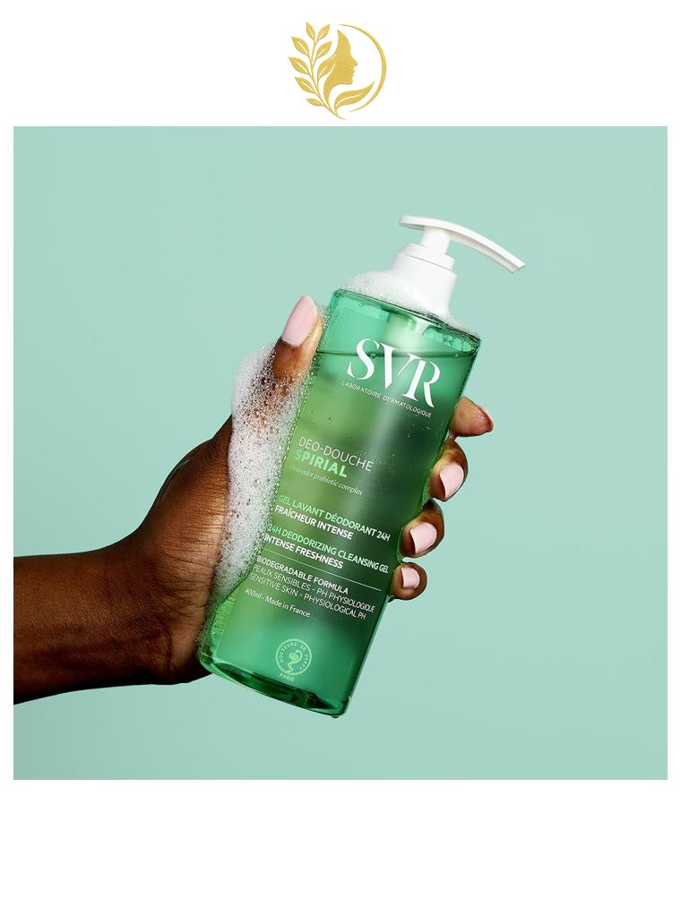 SVR SPIRIAL DÉO-DOUCHE GEL LAVANT DÉODORANT FRAÎCHEUR INTENSE - 200 & 400 ML -