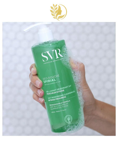 SVR SPIRIAL DÉO-DOUCHE GEL LAVANT DÉODORANT FRAÎCHEUR INTENSE - 200 & 400 ML -