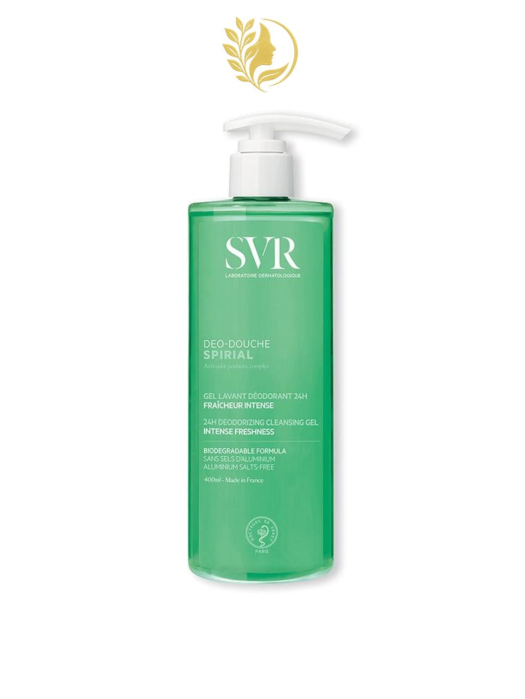 SVR SPIRIAL DÉO-DOUCHE GEL LAVANT DÉODORANT FRAÎCHEUR INTENSE - 200 & 400 ML -