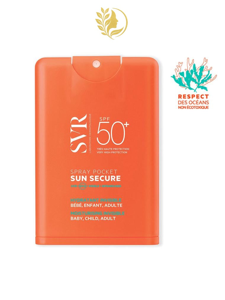 SVR SUN SECURE SPRAY POCKET HYDRATANT INVISIBLE BÉBÉ, ENFANT, ADULTE SPF50+ - 20 ML -
