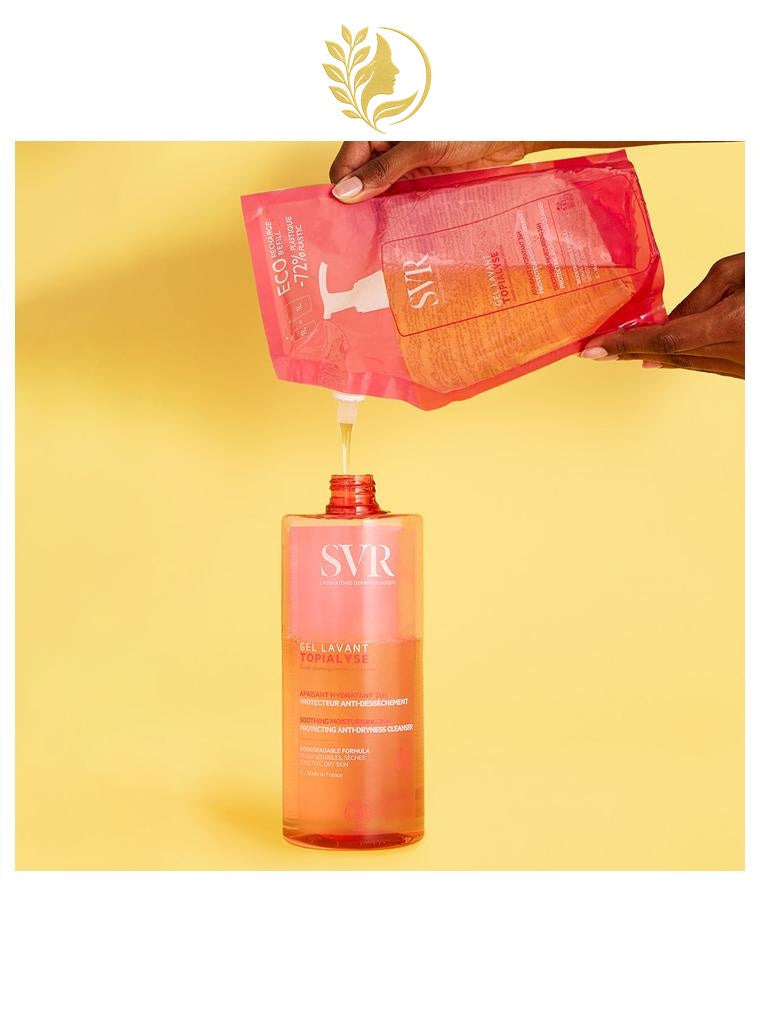 SVR TOPIALYSE GEL LAVANT - APAISANT HYDRATANT 24H PROTECTEUR ANTI-DESSÈCHEMENT - 200 , 400 ML & 1L -