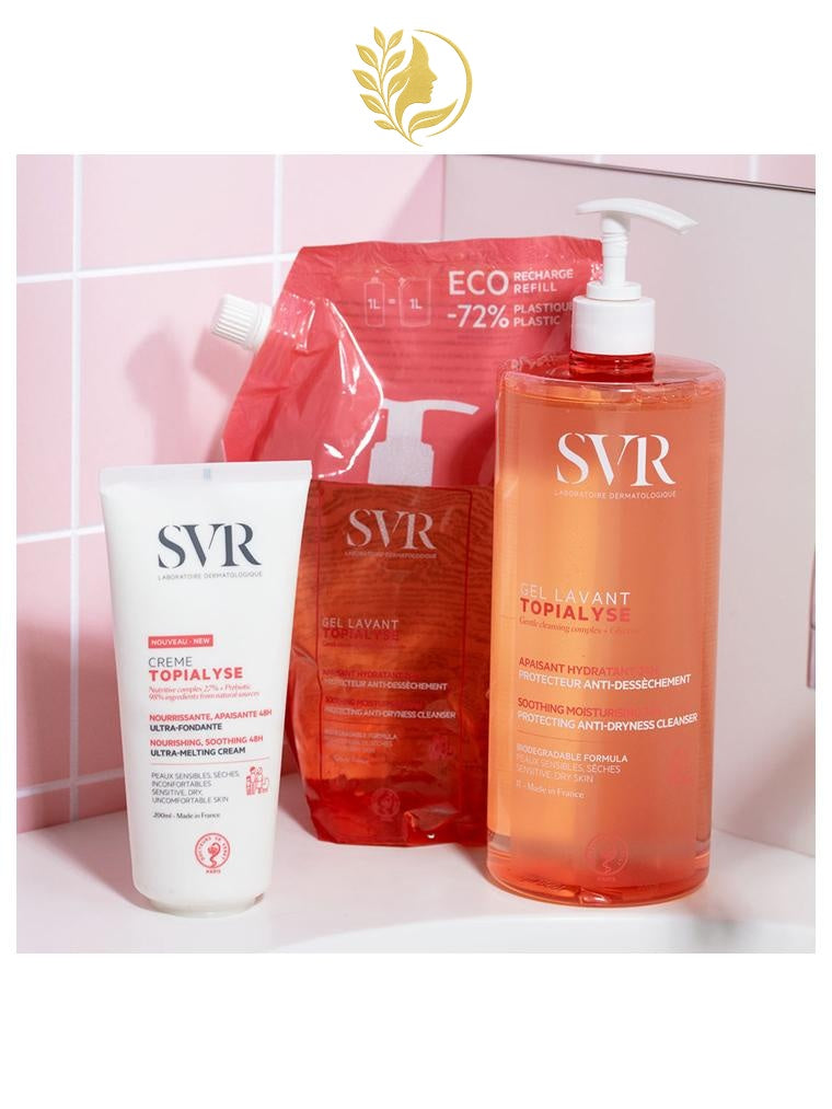 SVR TOPIALYSE GEL LAVANT - APAISANT HYDRATANT 24H PROTECTEUR ANTI-DESSÈCHEMENT - 200 , 400 ML & 1L -