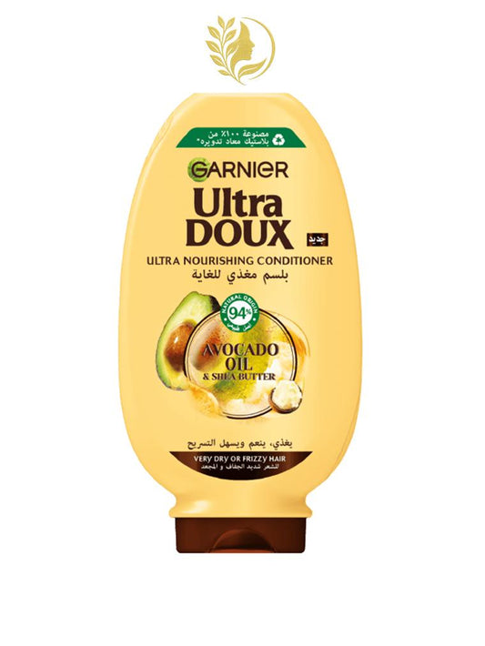 GARNIER ULTRA DOUX AVOCAT ET BEURRE DE KARITÉ APRÈS-SHAMPOOING NOURRISSANT - 200 & 400 ML -