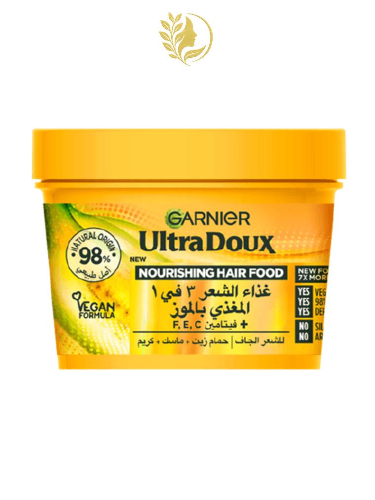 GARNIER ULTRA DOUX HAIR FOOD BANANE MASQUE 3 EN 1 NOURRISSANTE POUR CHEVEUX SECS - 390 ML -