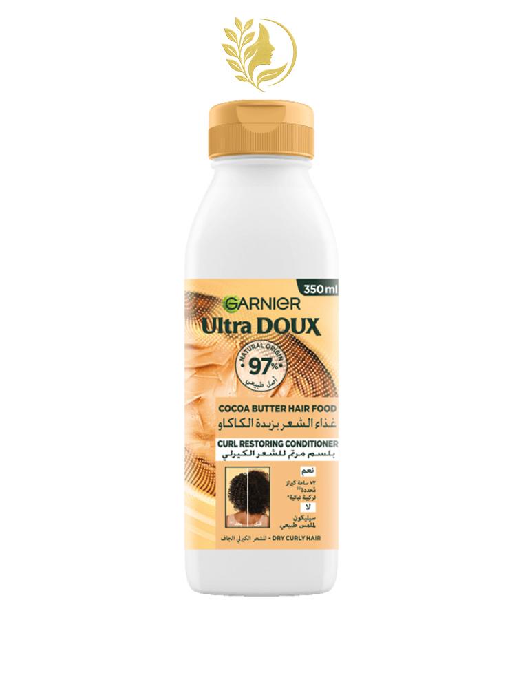GARNIER ULTRA DOUX HAIR FOOD BEURRE DE CACAO APRÈS-SHAMPOOING RÉPARATEUR POUR CHEVEUX SECS ET BOUCLÉS - 350 ML -