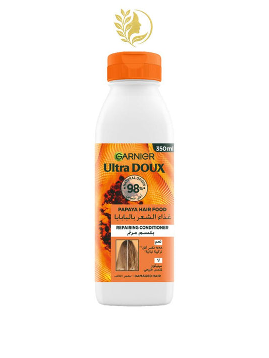 GARNIER ULTRA DOUX HAIR FOOD PAPAYE APRÈS-SHAMPOOING RÉPARATEUR POUR CHEVEUX ABÎMÉS - 350 ML -