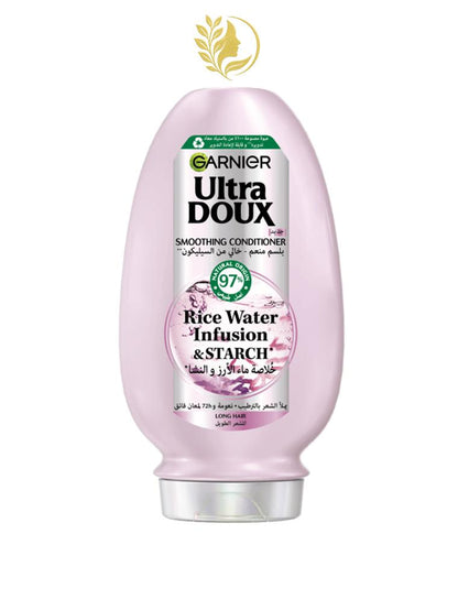 GARNIER ULTRA DOUX EAU DE RIZ ET AMIDON APRÈS-SHAMPOOING LISSANT - 200 ML -