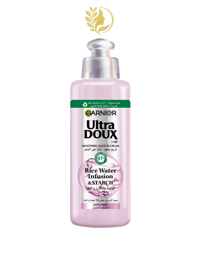 GARNIER ULTRA DOUX EAU DE RIZ ET AMIDON CRÈME SANS RINÇAGE LISSANTE - 200 ML -