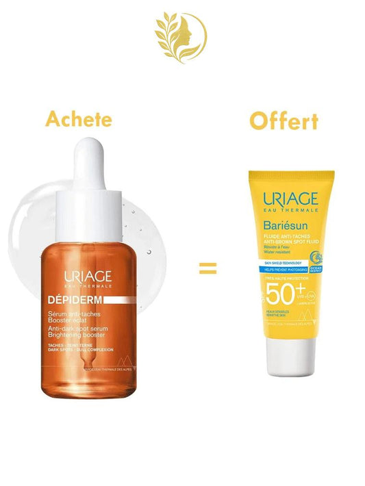 URIAGE DÉPIDERM COFFRET : SÉRUM + BARIÉSUN CRÈME SPF50+ SOIN ANTI-TACHES BRUNES VISAGE