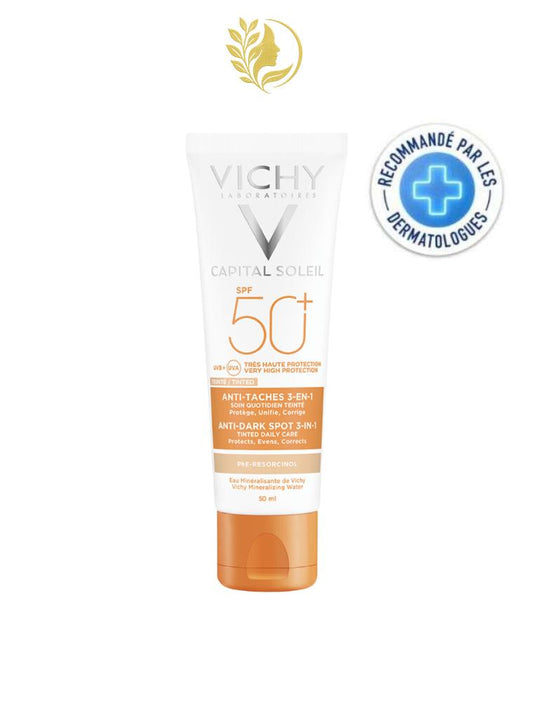 VICHY CAPITAL SOLEIL SOIN ANTI TACHES TEINTE 3 EN 1 SPF50+