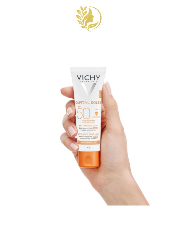 VICHY CAPITAL SOLEIL SOIN ANTI-TACHES TEINTÉ 3-EN-1 SPF 50+ - 50 ML -
