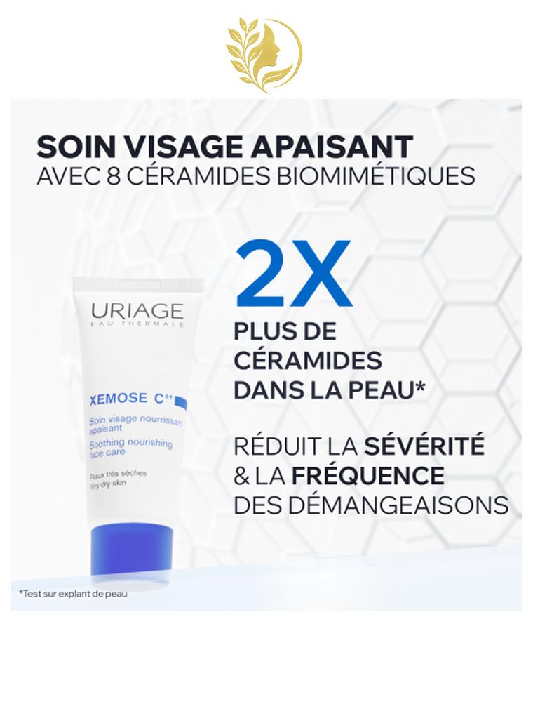 URIAGE XEMOSE C8+ - SOIN VISAGE NOURRISSANT APAISANT  ANTI-GRATTAGE, SOULAGE IMMÉDIATEMENT - 40 ML -