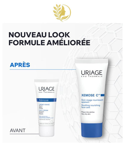 URIAGE XEMOSE C8+ - SOIN VISAGE NOURRISSANT APAISANT  ANTI-GRATTAGE, SOULAGE IMMÉDIATEMENT - 40 ML -